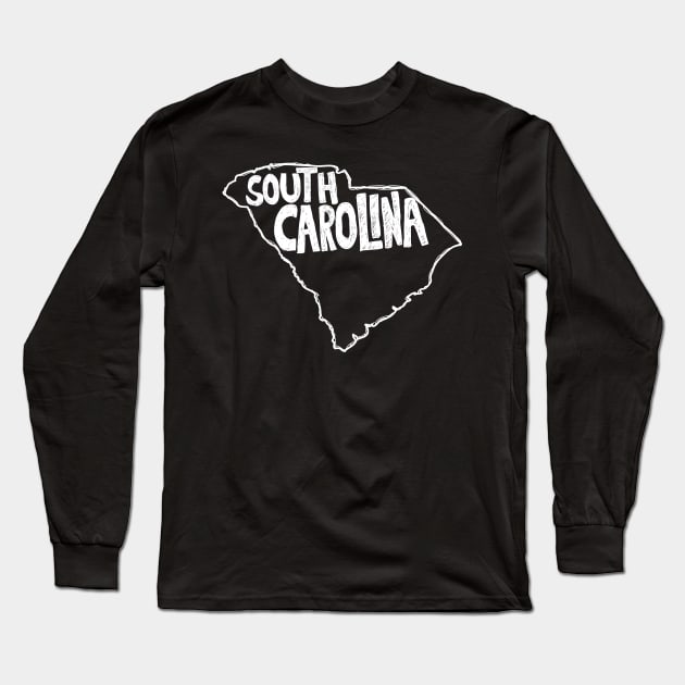 South Carolina (White Graphic) Long Sleeve T-Shirt by thefunkysoul